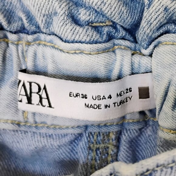 ZARA High-Waisted Paperbag Jeans Size 4 - Picture 9 of 10